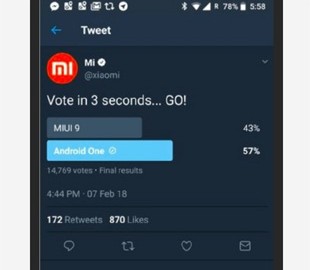 Пользователи Xiaomi выбрали «чистый» Android вместо MIUI, но компания удалила твит с голосованием